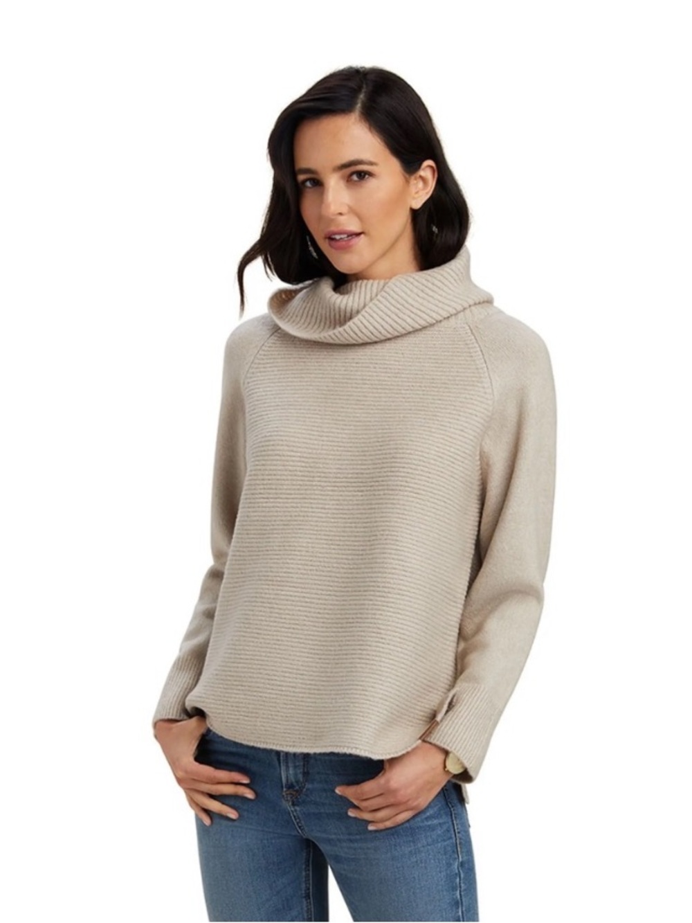 Ariat Country Women’s Three Chimney Cozy Ribbed Cowl Neck Sweater XL - Oatmeal